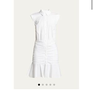 Veronica Beard - Bell Sleeveless ruched stretch poplin dress
